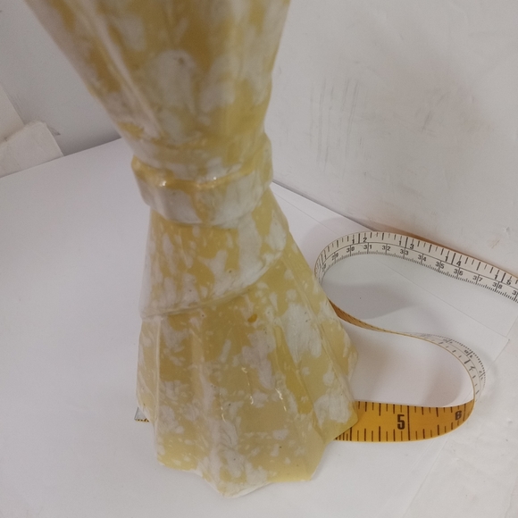 Vintage Handmade Vase Ruffled Drip Glaze Ceramic Wrapped Dress Pattern 8" - Picture 8 of 8